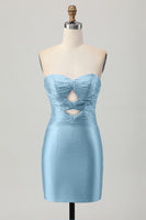 Load image into Gallery viewer, Sparkly Fuchsia Sweetheart Tight Short Beaded Prom Dress with Keyholes