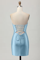 Load image into Gallery viewer, Sparkly Fuchsia Sweetheart Tight Short Beaded Prom Dress with Keyholes