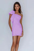 Load image into Gallery viewer, Sheath Satin One Shoulder Short White Dress with Bow