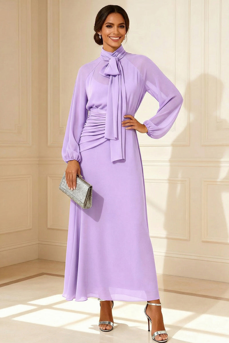 Load image into Gallery viewer, Sage Green High Neck A Line Chiffon Long Mother of the Bride Dress