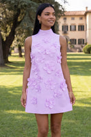 Load image into Gallery viewer, Floral Sage Green Short High Neck A Line Birthday Party Dress
