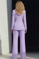 Load image into Gallery viewer, Pink 2 Piece Wide Leg Peak Lapel Business Suits with Sash