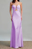 Load image into Gallery viewer, Pink Satin Sheath Sweetheart Cut Out Maxi Formal Dress