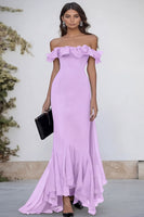 Load image into Gallery viewer, Black Mermaid Chiffon Maxi Formal Dress with Ruffles