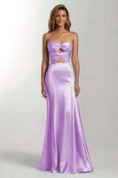 Load image into Gallery viewer, Dark Green Mermaid Satin Sweetheart Long Formal Dress