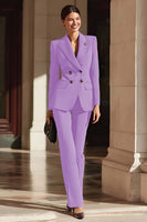 Load image into Gallery viewer, 2 Piece Burgundy Peak Lapel Double Breasted Prom Suits