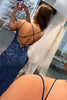 Load image into Gallery viewer, Mermaid Glitter Sequins Sexy Golden Backless Long Prom Dress
