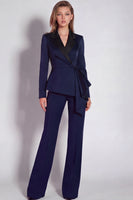 Load image into Gallery viewer, Notched Lapel 2 Piece Burgundy Business Suits with Sash