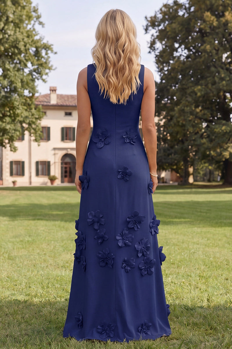 Load image into Gallery viewer, Floral Red Boat Neck A Line Maxi Formal Dress