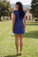Load image into Gallery viewer, Floral Butter Yellow Short Round Neck Birthday Party Dress with Sleeves