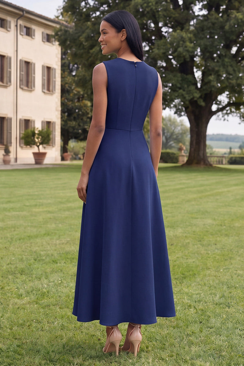 Load image into Gallery viewer, Hot Pink A Line Floral Round Neck Maxi Formal Dress