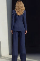 Load image into Gallery viewer, Pink 2 Piece Wide Leg Peak Lapel Business Suits with Sash