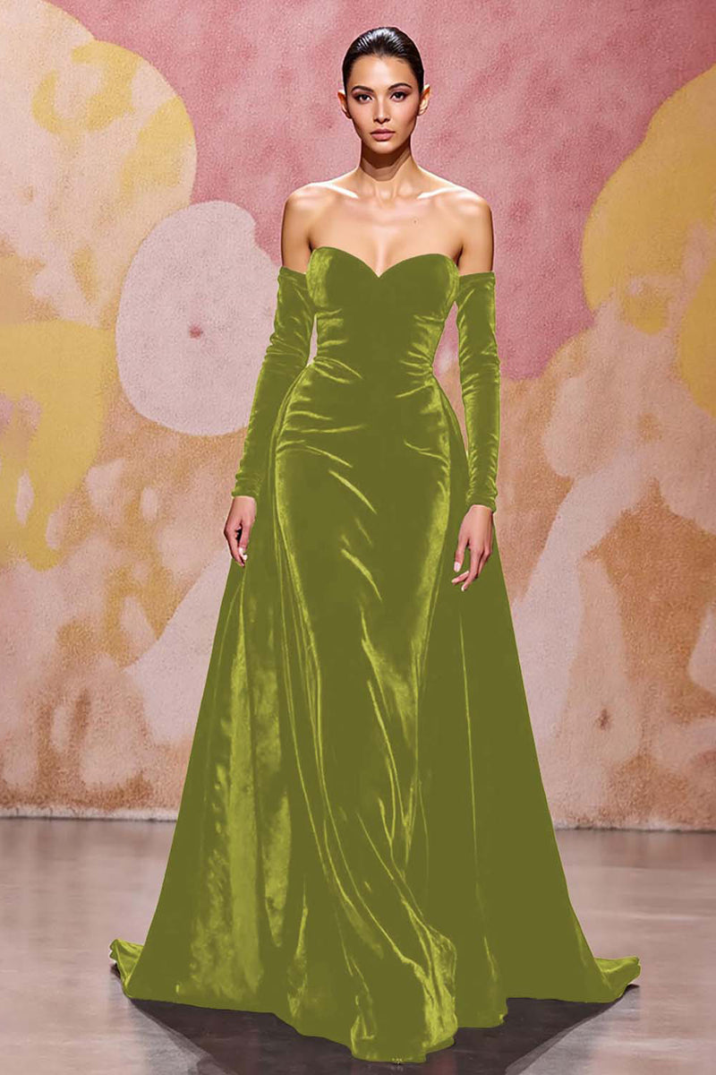 Load image into Gallery viewer, Dark Red A Line Velvet Long Sweetheart Evening Dress