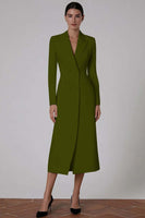 Load image into Gallery viewer, Ivory Peak Lapel Double Breasted Midi Blazer Dress