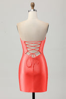 Load image into Gallery viewer, Sparkly Fuchsia Sweetheart Tight Short Beaded Prom Dress with Keyholes