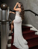 Load image into Gallery viewer, Sparkly Blue Mermaid Strapless Long Prom Dress with Slit