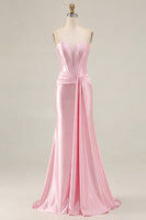 Load image into Gallery viewer, Dark Green Strapless Mermaid Long Corset Prom Dress