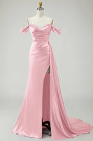 Load image into Gallery viewer, Sparkly Golden Long Mermaid Prom Dress with Side Cape