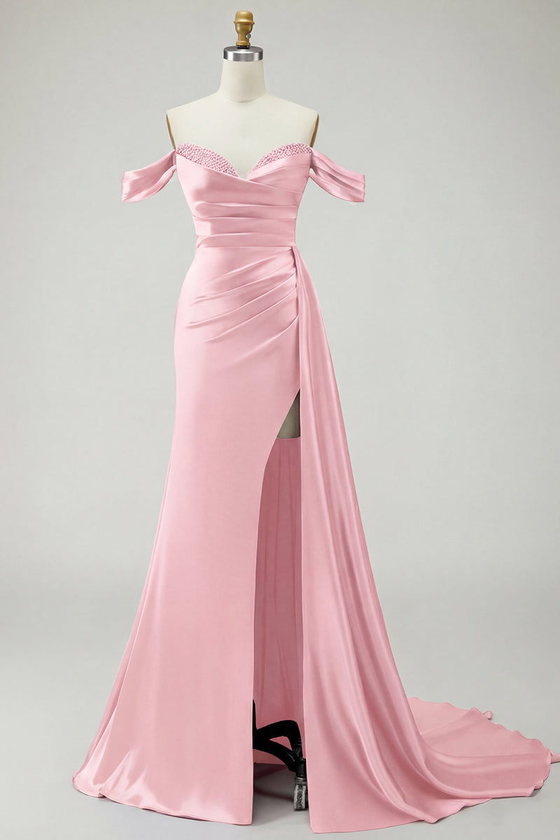 Load image into Gallery viewer, Sparkly Golden Long Mermaid Prom Dress with Side Cape