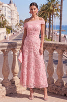 Load image into Gallery viewer, Sage Green Floral A Line Beaded Off the Shoulder Maxi Wedding Guest Dress