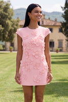 Load image into Gallery viewer, Floral Butter Yellow Short Round Neck Birthday Party Dress with Sleeves