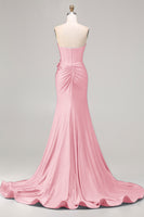 Load image into Gallery viewer, Sparkly Royal Blue Beaded Mermaid Long Corset Prom Dress with Appliques