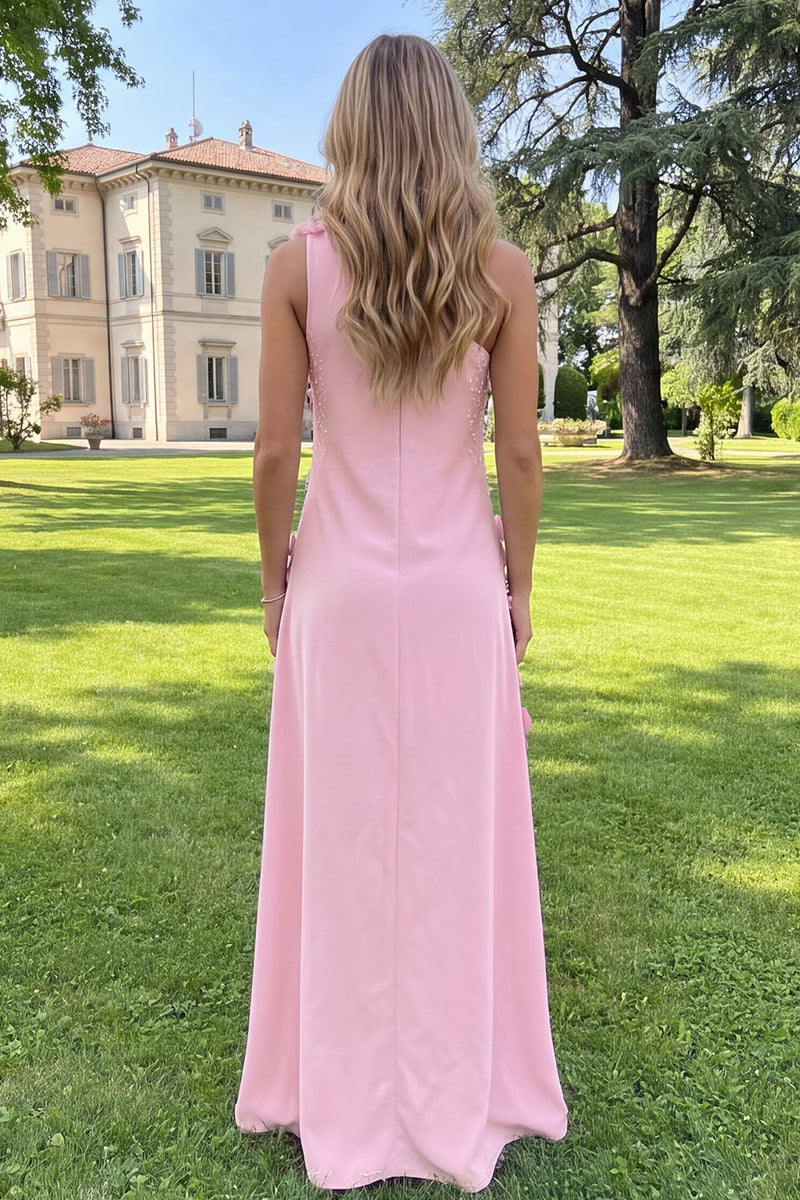 Load image into Gallery viewer, Yellow Sheath Floral One Shoulder Maxi Formal Dress