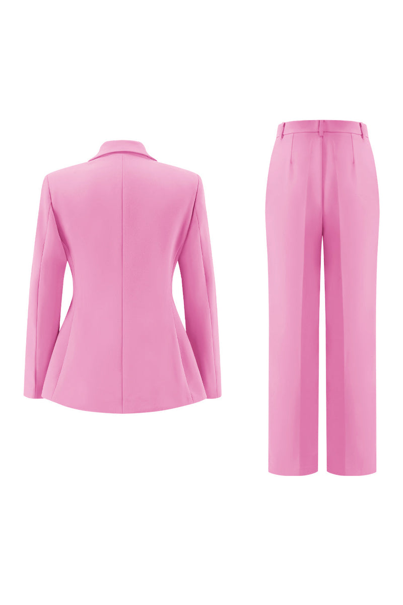 Load image into Gallery viewer, 2 Piece Fuchsia Double Breasted Women Prom Suits