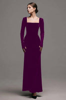Load image into Gallery viewer, Simple Black Sheath Velvet Long Sleeves Holiday Party Dress