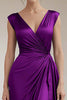 Load image into Gallery viewer, Peacock V-Neck Sheath Ruched Maxi Formal Dress with Ruffles