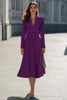 Load image into Gallery viewer, Sky Blue Satin Shawl Lapel A Line Midi Blazer Dress with Sleeves