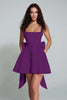 Load image into Gallery viewer, Black Square Neck Satin A Line Short Prom Dress with Bow