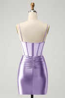 Load image into Gallery viewer, Glitter Fuchsia Corset Beaded Tight Party Dress