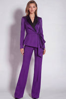 Load image into Gallery viewer, Notched Lapel 2 Piece Burgundy Business Suits with Sash