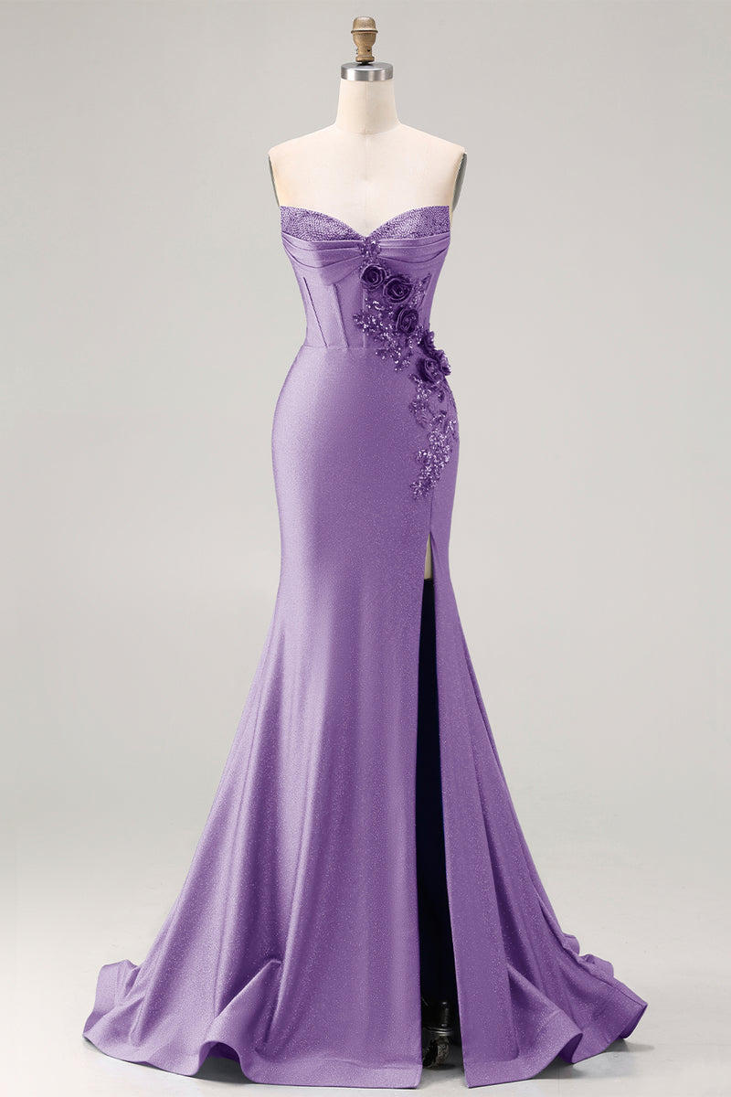 Load image into Gallery viewer, Sparkly Royal Blue Beaded Mermaid Long Corset Prom Dress with Appliques