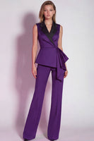 Load image into Gallery viewer, 2 Piece Grey Notched Lapel Business Suits with Sash
