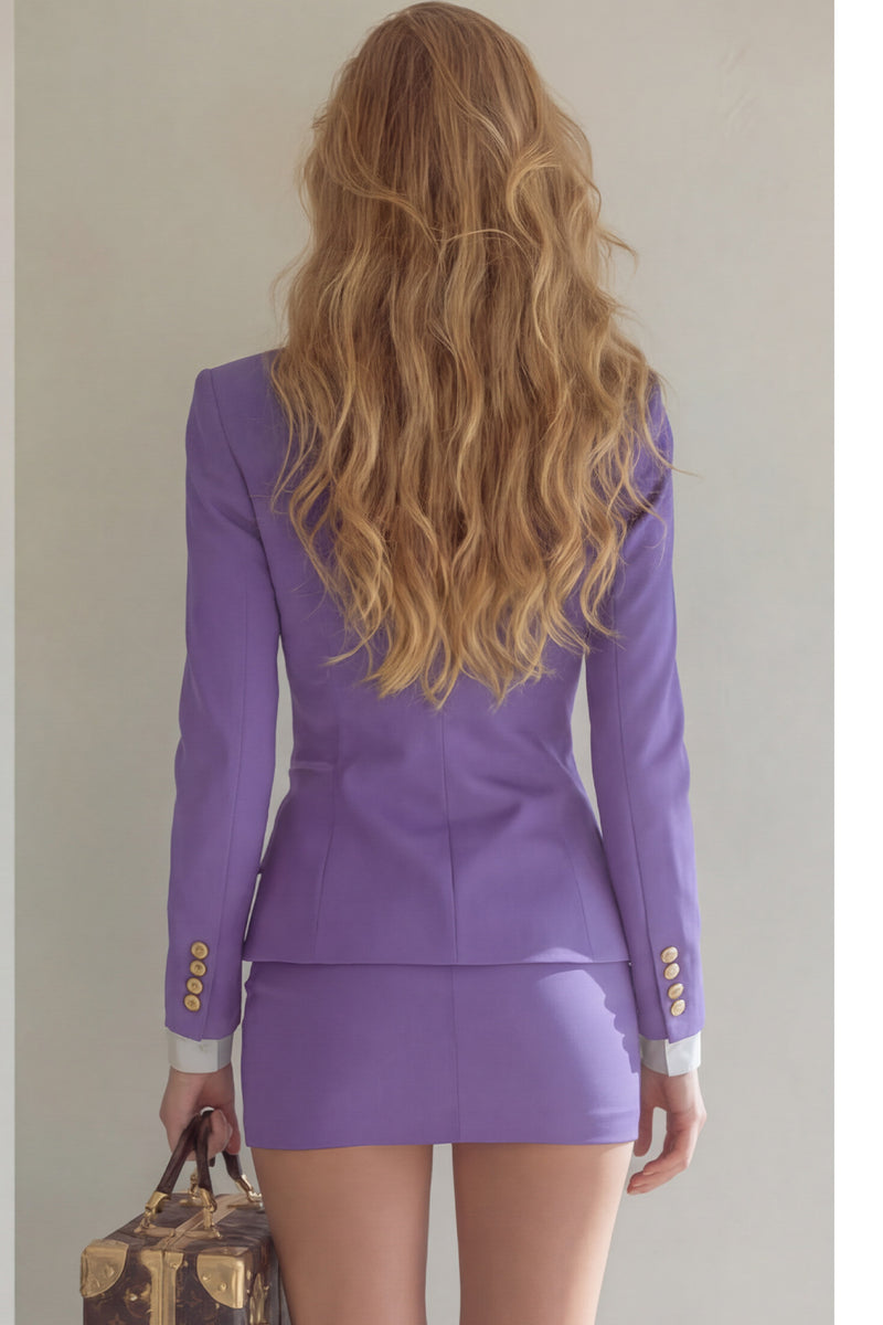Load image into Gallery viewer, 2 Piece Navy Double Breasted Short Pencil Business Suits