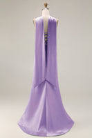 Load image into Gallery viewer, Mermaid Light Green Corset Neck Scarf Long Prom Dress with Slit