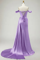 Load image into Gallery viewer, Sparkly Golden Long Mermaid Prom Dress with Side Cape