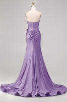 Load image into Gallery viewer, Sparkly Royal Blue Beaded Mermaid Long Corset Prom Dress with Appliques