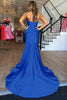 Load image into Gallery viewer, Simple Royal Blue Sweetheart Mermaid Long Prom Dress with Slit