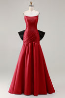 Load image into Gallery viewer, Fuchsia Strapless Long Mermaid Prom Dress with Bow