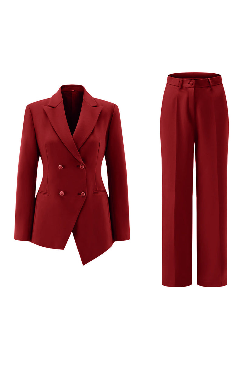Load image into Gallery viewer, 2 Piece Fuchsia Double Breasted Women Prom Suits