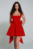 Load image into Gallery viewer, Ivory Satin Square Neck A Line Short Prom Dress with Bow