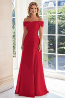 Load image into Gallery viewer, Off The Shoulder Elegant Taupe Sheath Mother of the Bride Dress with Lace