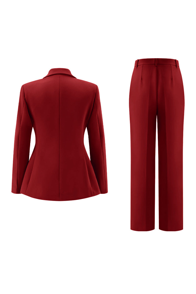 Load image into Gallery viewer, 2 Piece Fuchsia Double Breasted Women Prom Suits
