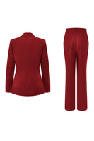 Load image into Gallery viewer, 2 Piece Dark Fuchsia Notched Lapel Women Prom Suits