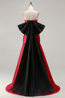 Load image into Gallery viewer, Fuchsia Strapless Long Mermaid Prom Dress with Bow