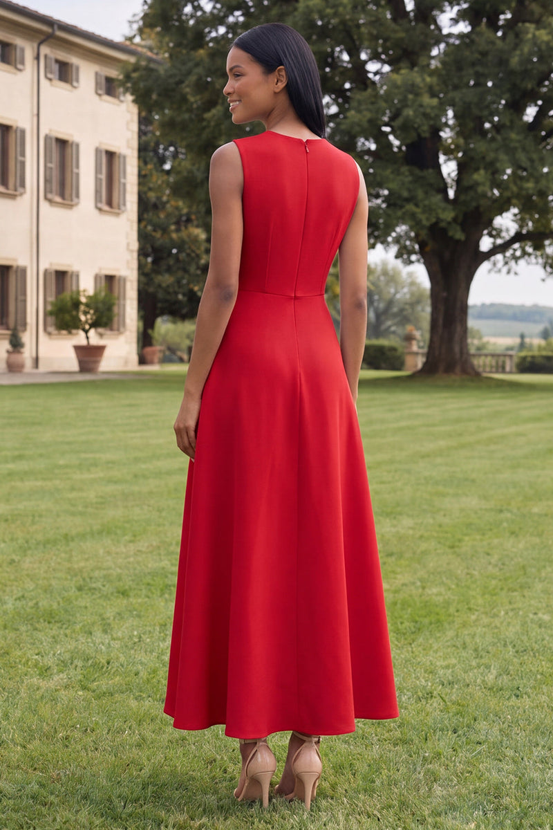 Load image into Gallery viewer, Hot Pink A Line Floral Round Neck Maxi Formal Dress