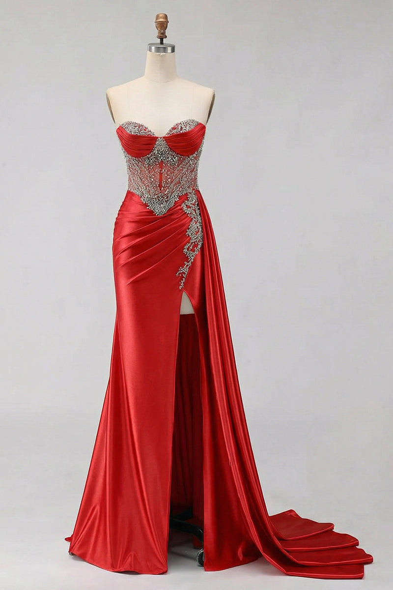 Load image into Gallery viewer, Sparkly Plus Size Mermaid Mint Green Maxi Corset Prom Dress with Slit